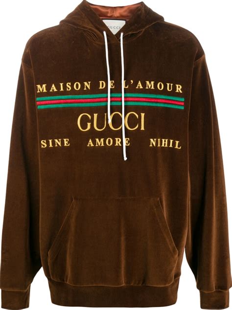 gucci hoodie brown|gucci hoodie original price.